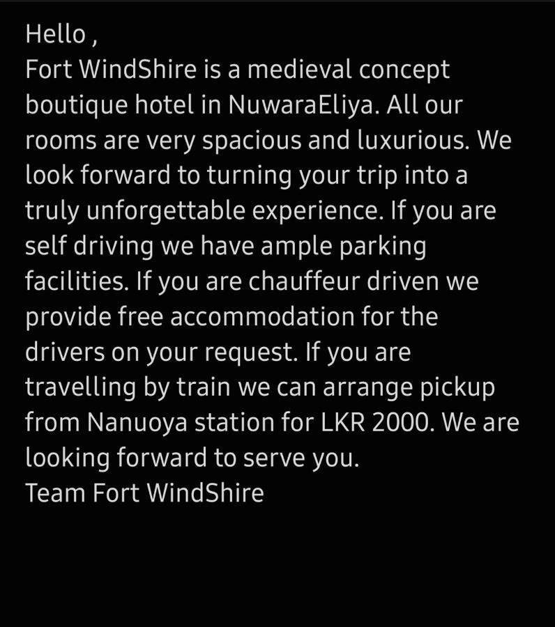 Fort Windshire Nuwara Eliya Zewnętrze zdjęcie
